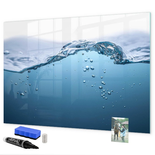 Lavagna magnetica scrivibile Sfondo acquatico con foto e accessori