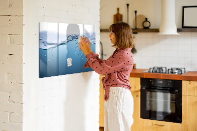 Lavagna magnetica scrivibile Sfondo acquatico con foto e accessori
