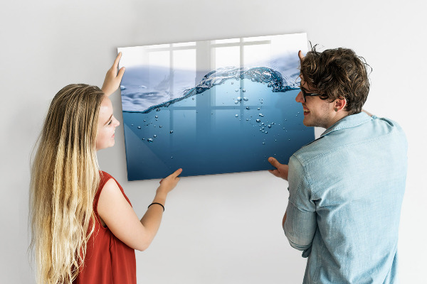 Lavagna magnetica scrivibile Sfondo acquatico con foto e accessori