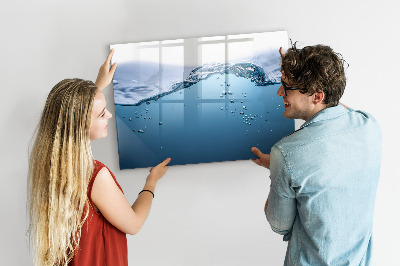 Lavagna magnetica scrivibile Sfondo acquatico con foto e accessori