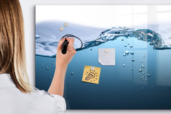 Lavagna magnetica scrivibile Sfondo acquatico con foto e accessori