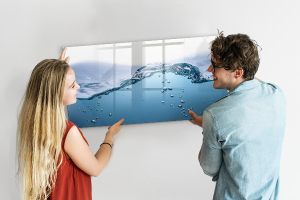 Lavagna magnetica scrivibile Sfondo acquatico con foto e accessori