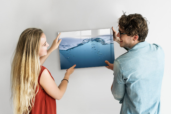 Lavagna magnetica scrivibile Sfondo acquatico con foto e accessori