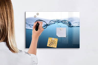 Lavagna magnetica scrivibile Sfondo acquatico con foto e accessori