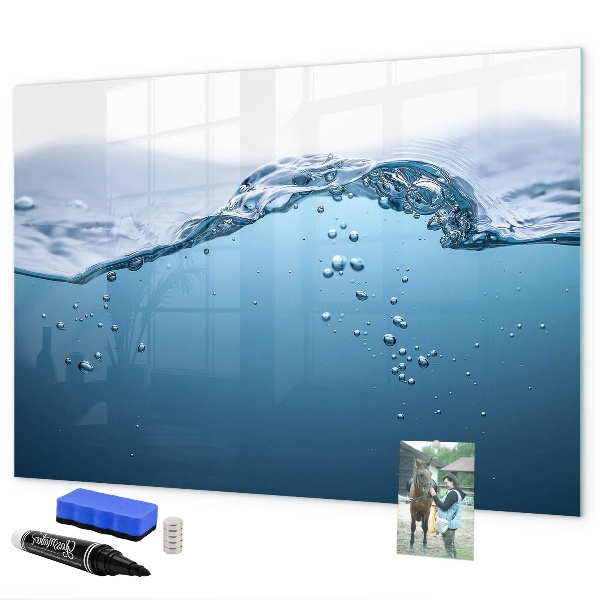 Lavagna magnetica scrivibile Sfondo acquatico con foto e accessori