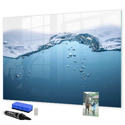 Lavagna magnetica scrivibile Sfondo acquatico con foto e accessori
