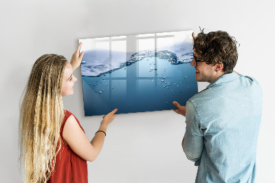 Lavagna magnetica scrivibile Sfondo acquatico con foto e accessori
