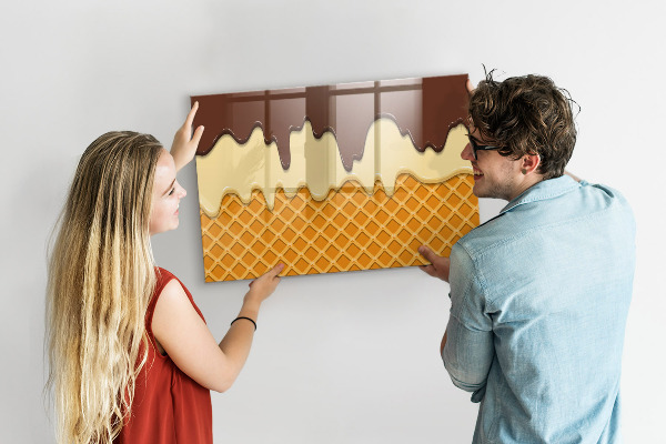 Lavagna magnetica scrivibile Dolci momenti sulla pista di pattinaggio.