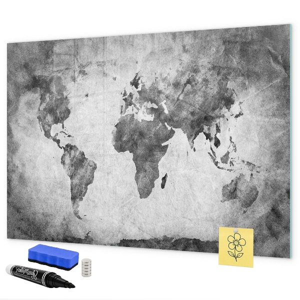 Lavagna magnetica con pennarelli Mappa del mondo con foto personali