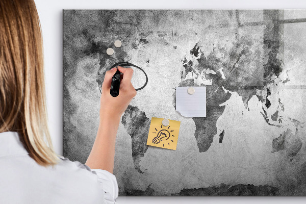 Lavagna magnetica con pennarelli Mappa del mondo con foto personali