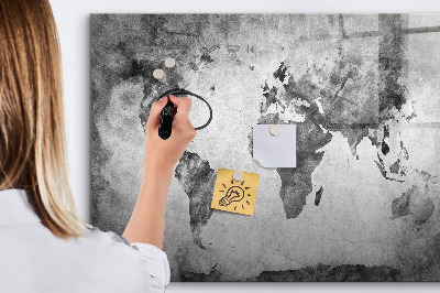 Lavagna magnetica con pennarelli Mappa del mondo con foto personali