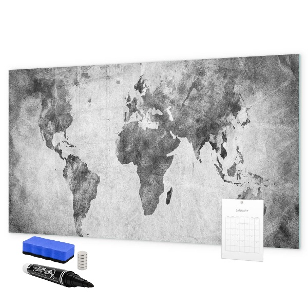Lavagna magnetica con pennarelli Mappa del mondo con foto personali