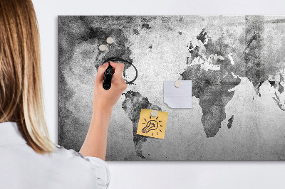 Lavagna magnetica con pennarelli Mappa del mondo con foto personali