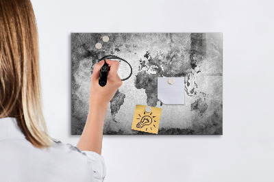 Lavagna magnetica con pennarelli Mappa del mondo con foto personali