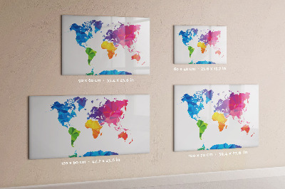 Lavagna magnetica con pennarelli Una mappa colorata per foto e appunti.