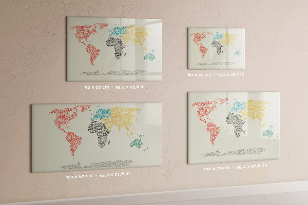 Lavagna magnetica con pennarelli Mappa del mondo con luoghi e foto