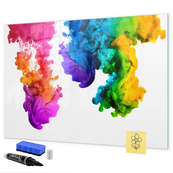 Lavagna magnetica scrivibile Nuvole colorate con foto personali