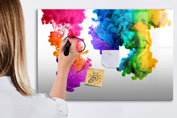 Lavagna magnetica scrivibile Nuvole colorate con foto personali