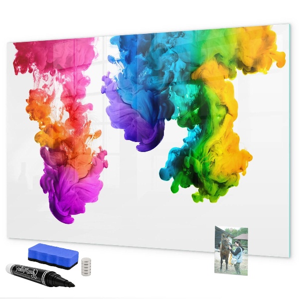 Lavagna magnetica scrivibile Nuvole colorate con foto personali
