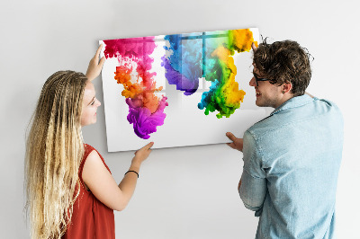 Lavagna magnetica scrivibile Nuvole colorate con foto personali