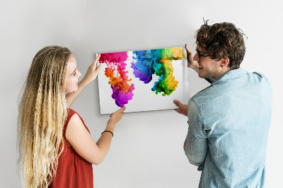 Lavagna magnetica scrivibile Nuvole colorate con foto personali