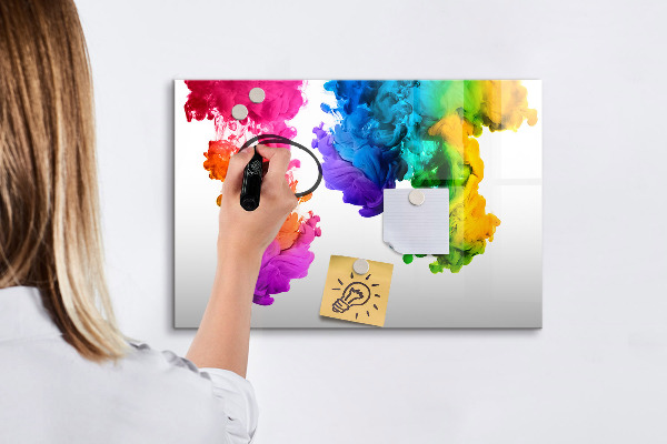 Lavagna magnetica scrivibile Nuvole colorate con foto personali