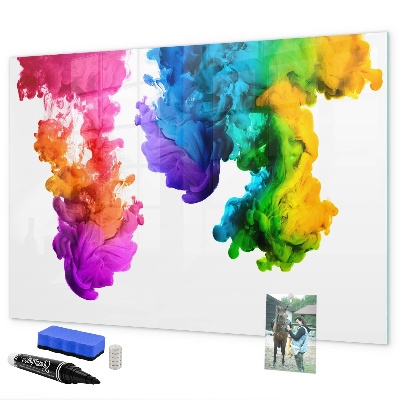 Lavagna magnetica scrivibile Nuvole colorate con foto personali