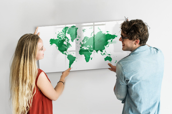 Lavagna magnetica con pennarelli Mappa interattiva per i ricordi di viaggio