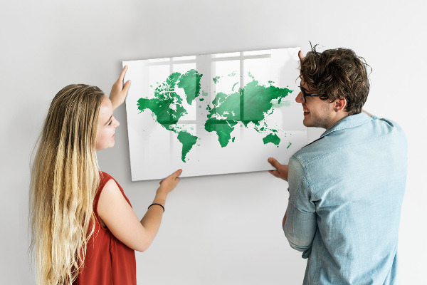 Lavagna magnetica con pennarelli Mappa interattiva per i ricordi di viaggio