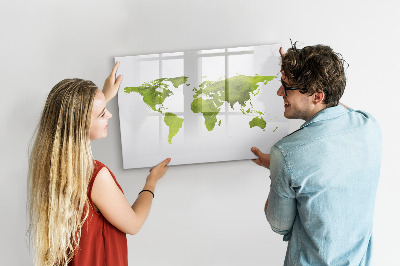 Lavagna magnetica scrivibile Mappa del mondo con indicazione delle posizioni delle foto