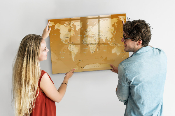 Lavagna magnetica scrivibile Mappa interattiva con foto