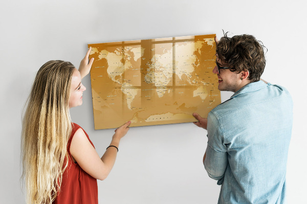 Lavagna magnetica scrivibile Mappa interattiva con foto