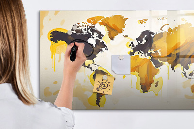Lavagna magnetica con pennarelli Mappa del mondo con indicazione delle posizioni delle foto