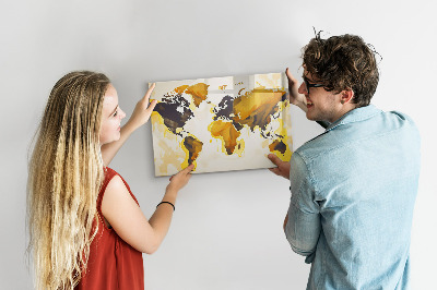 Lavagna magnetica con pennarelli Mappa del mondo con indicazione delle posizioni delle foto