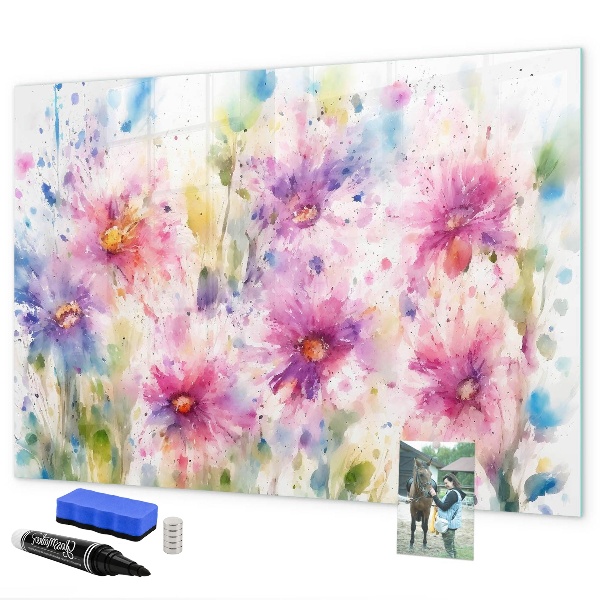 Lavagna magnetica scrivibile Una lavagna colorata per foto e appunti.