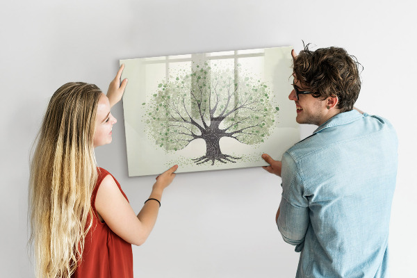 Lavagna magnetica scrivibile Albero dei ricordi con foto personali