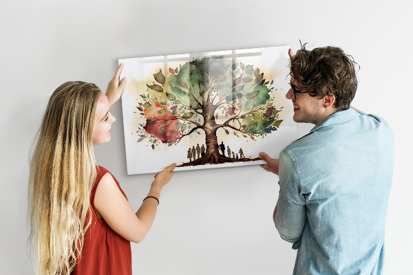 Lavagna magnetica scrivibile Albero dei ricordi con foto personali