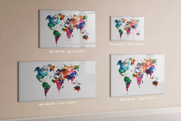 Lavagna magnetica con pennarelli Mappa del mondo a colori con foto