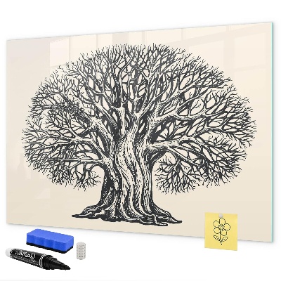 Lavagna magnetica con pennarelli Un albero dei ricordi con uno spazio per le foto