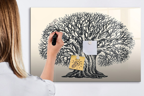 Lavagna magnetica con pennarelli Un albero dei ricordi con uno spazio per le foto