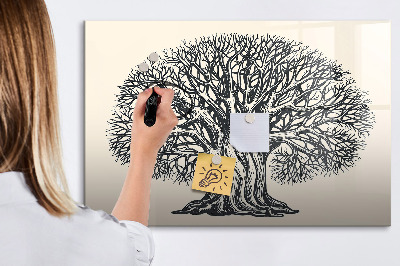 Lavagna magnetica con pennarelli Un albero dei ricordi con uno spazio per le foto