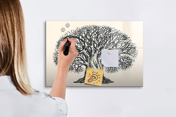 Lavagna magnetica con pennarelli Un albero dei ricordi con uno spazio per le foto