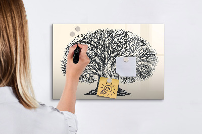 Lavagna magnetica con pennarelli Un albero dei ricordi con uno spazio per le foto