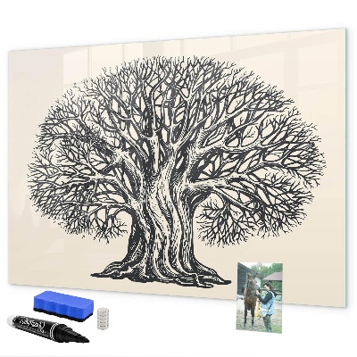 Lavagna magnetica con pennarelli Un albero dei ricordi con uno spazio per le foto