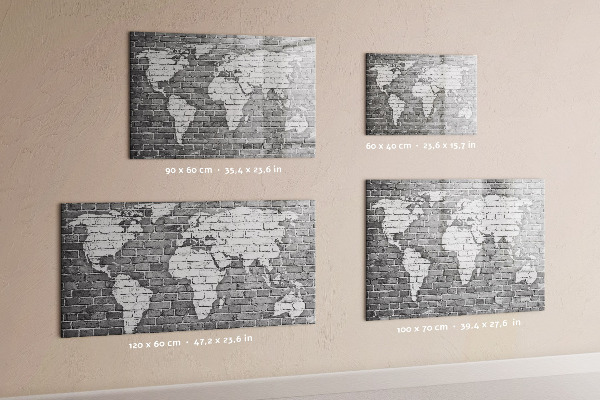 Lavagna magnetica con pennarelli Mappa del mondo con indicazione delle posizioni delle foto
