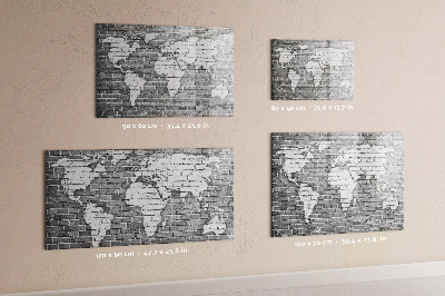 Lavagna magnetica con pennarelli Mappa del mondo con indicazione delle posizioni delle foto