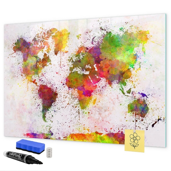 Lavagna magnetica scrivibile Mappa colorata con punti fotografici