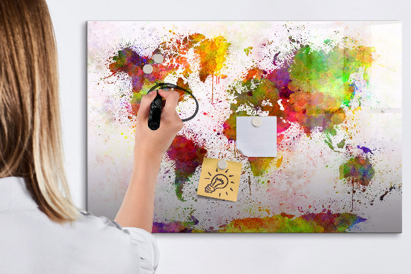 Lavagna magnetica scrivibile Mappa colorata con punti fotografici