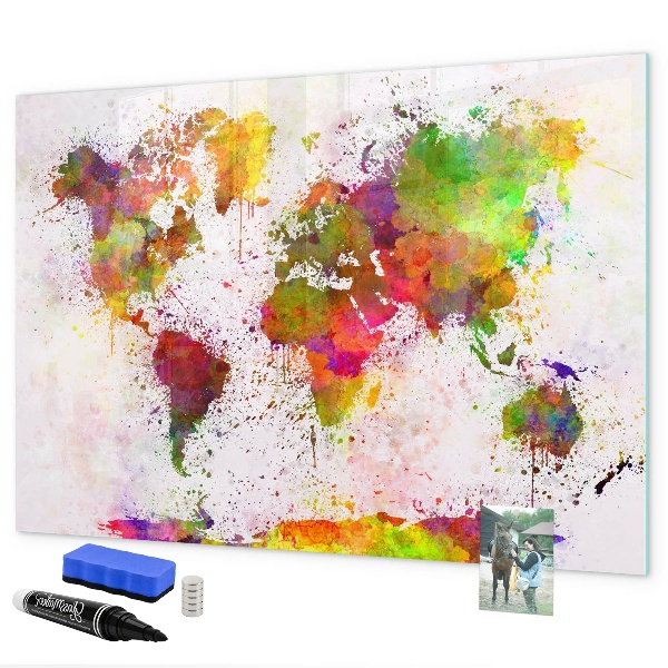 Lavagna magnetica scrivibile Mappa colorata con punti fotografici