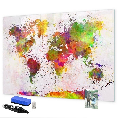 Lavagna magnetica scrivibile Mappa colorata con punti fotografici
